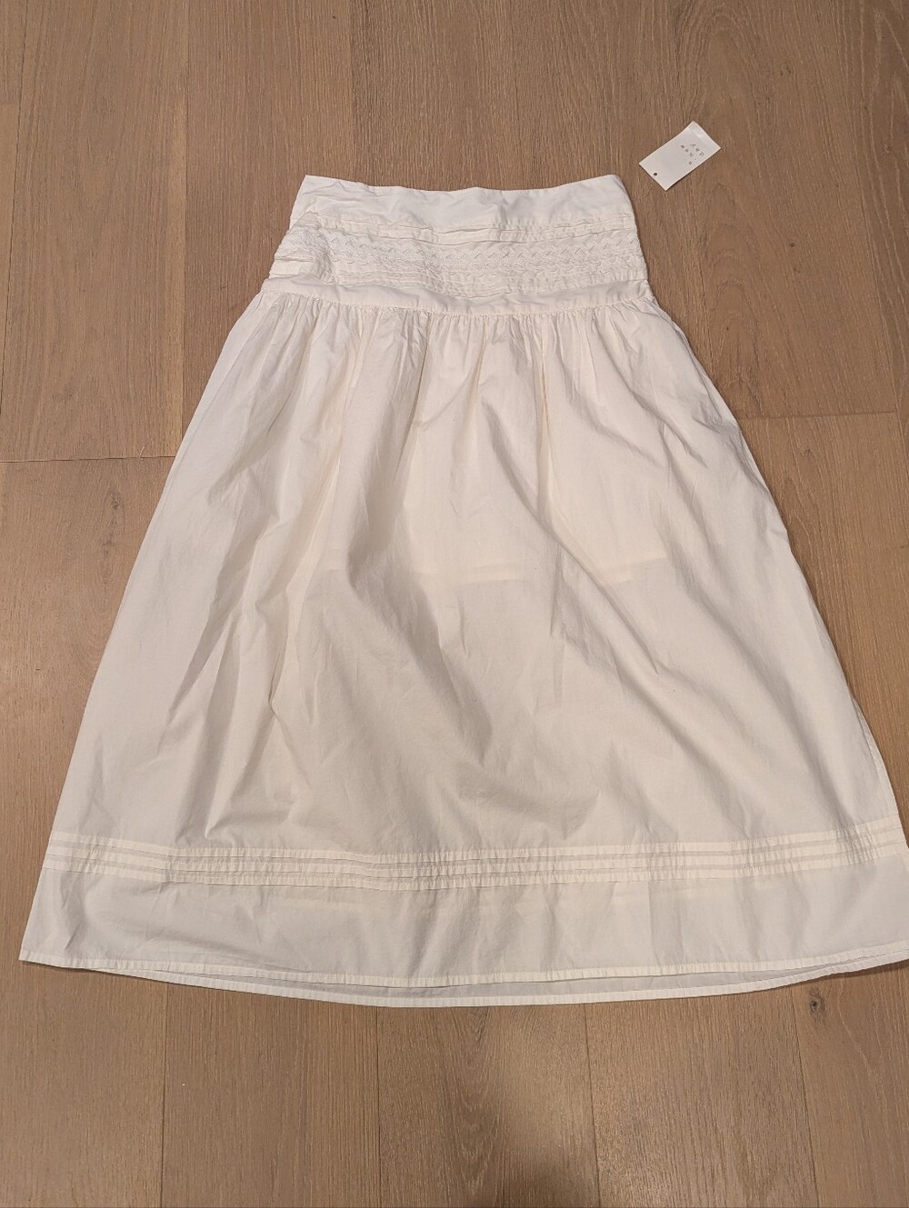 a new day White Smocked Waist Midi Skirt